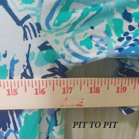 Lilly Pulitzer Women's Lula Dress XS Tropical Elephant Appeal Turquoise/Blue - Picture 11 of 13